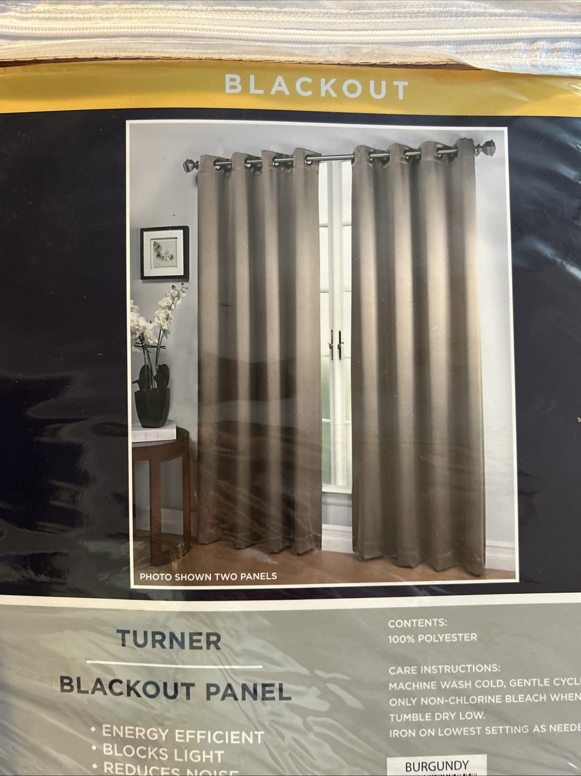 2 Blackout Window Panels with Grommets 50”x84” Burgundy New