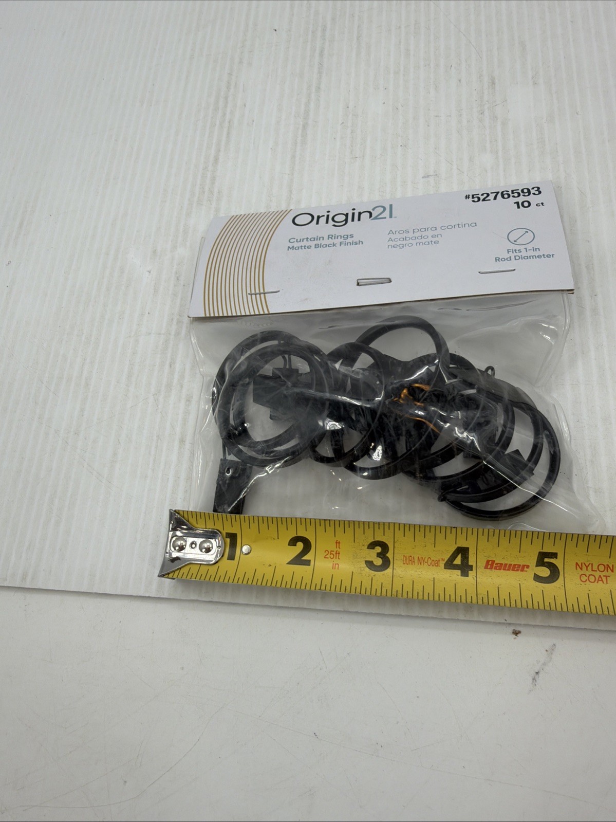 *NEW* Origin 21 Curtain Rings – Matte Black (10 ct){35}