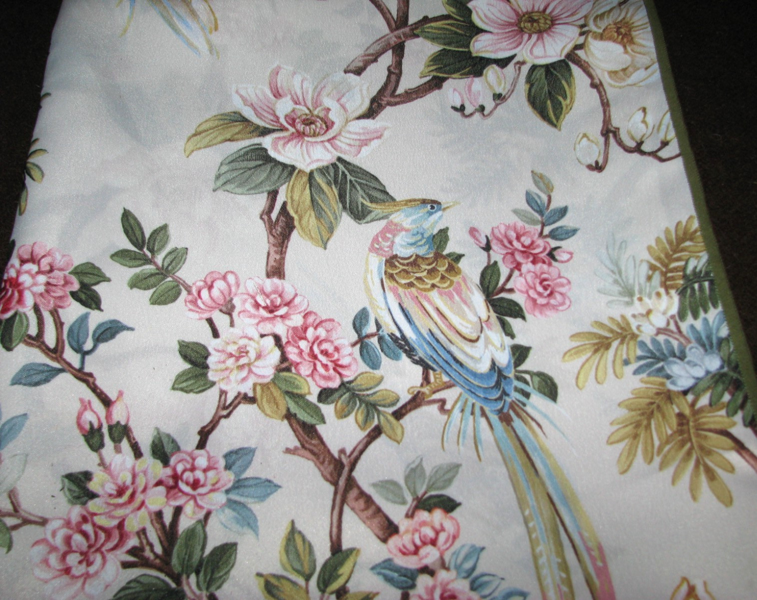 ENVOGUE “HOME” Window Curtains 2 Panels 37 x 84 /Birds, Flowers, Magnolias