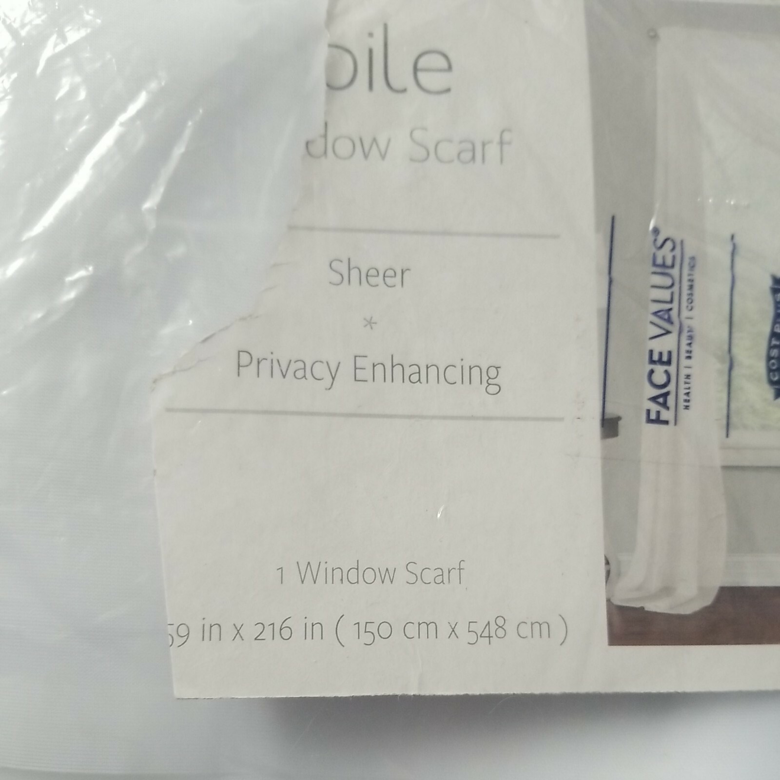 Voile White Window Scarf Sheer Privacy Enhancing Swag Topper 59 in x 216