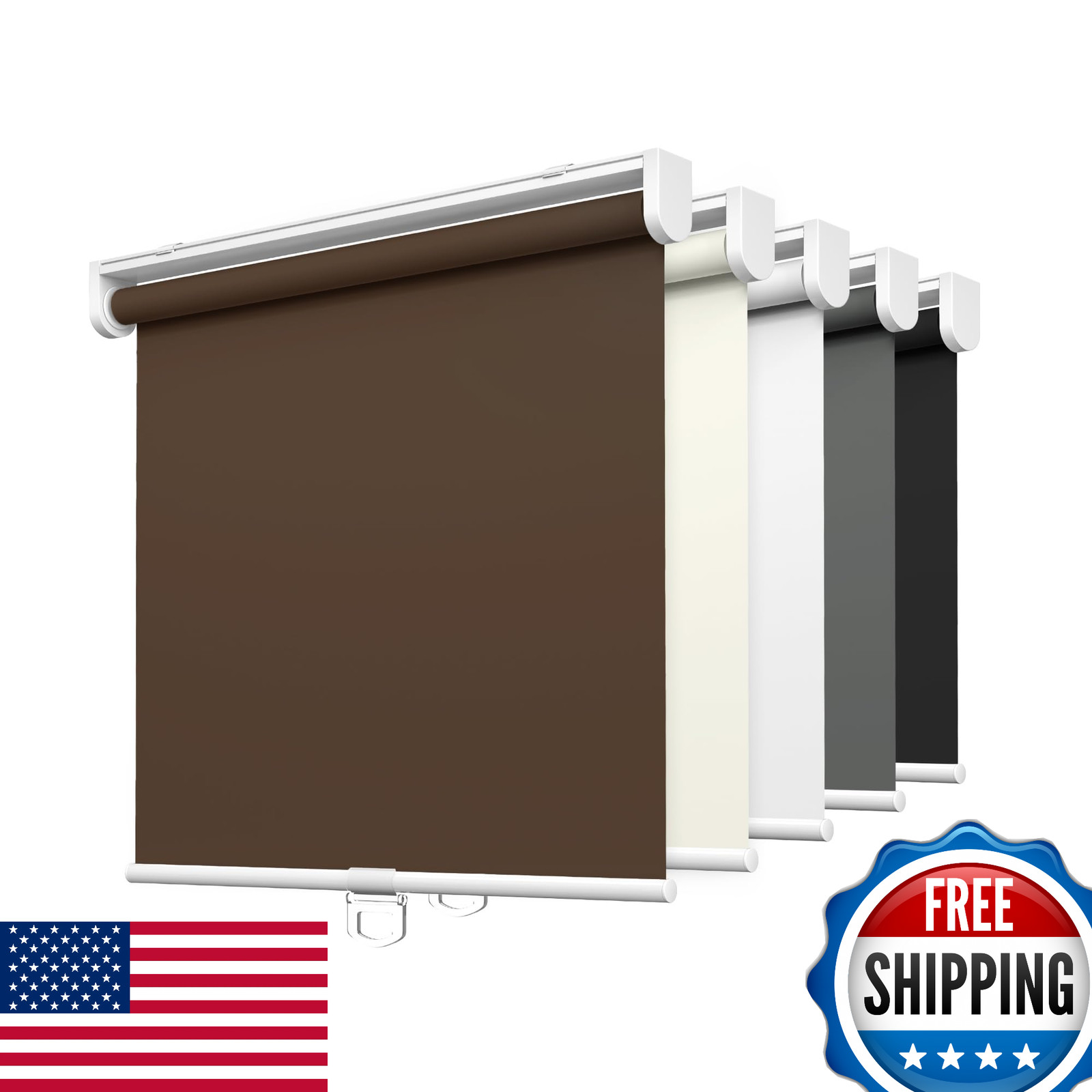 LazBlinds Cordless Blackout Roller Shade 32×72 – No Tools, No Drill, UV Proof