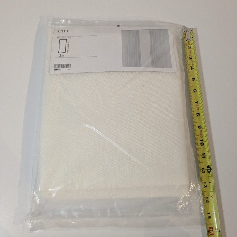 Ikea LILL Curtain Sheer 2 Panels 98″ X 110″, White New, 901.119.80, 12413, Poly