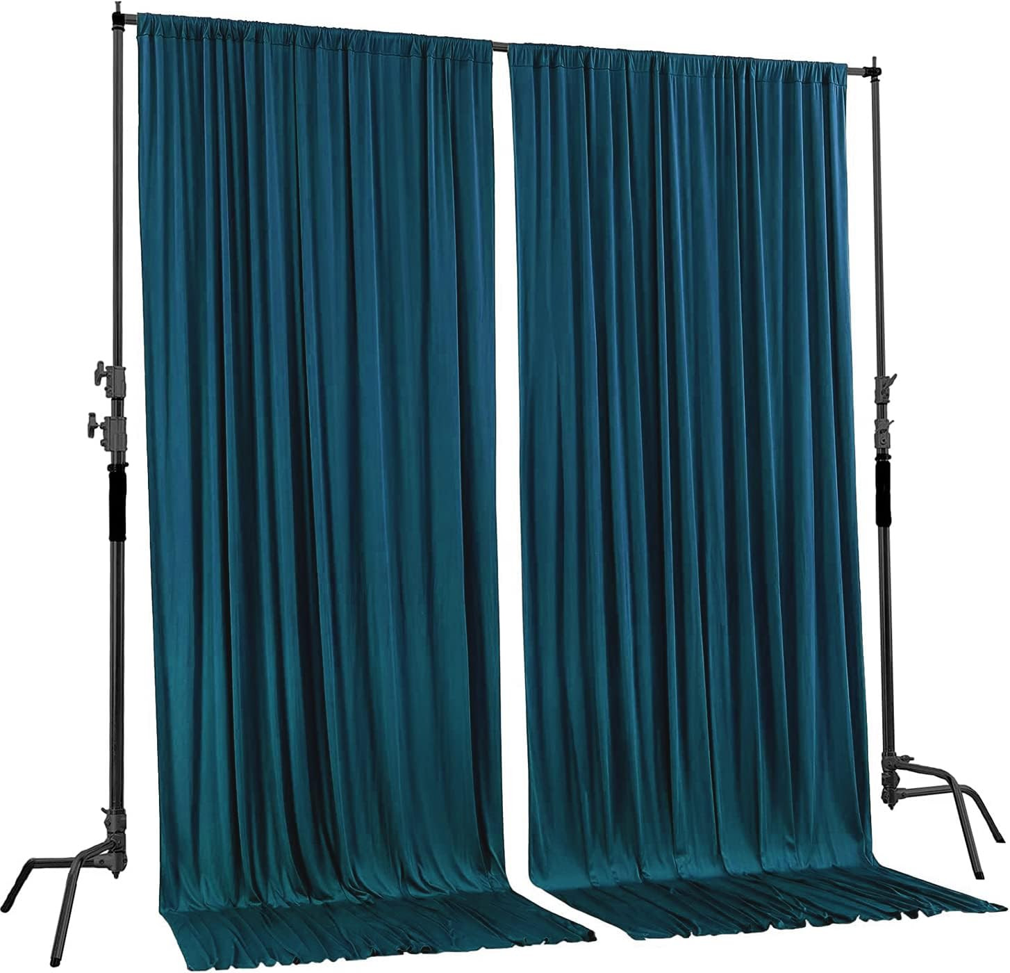 10 Feet X 10 Feet Dark Teal IFR Polyester Backdrop Drapes Curtains Panels with R