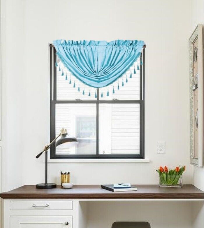1PC VALANCE SWAG ROD POCKET FOAM LINED BLACKOUT WINDOW DRESSING CURTAIN DECOR