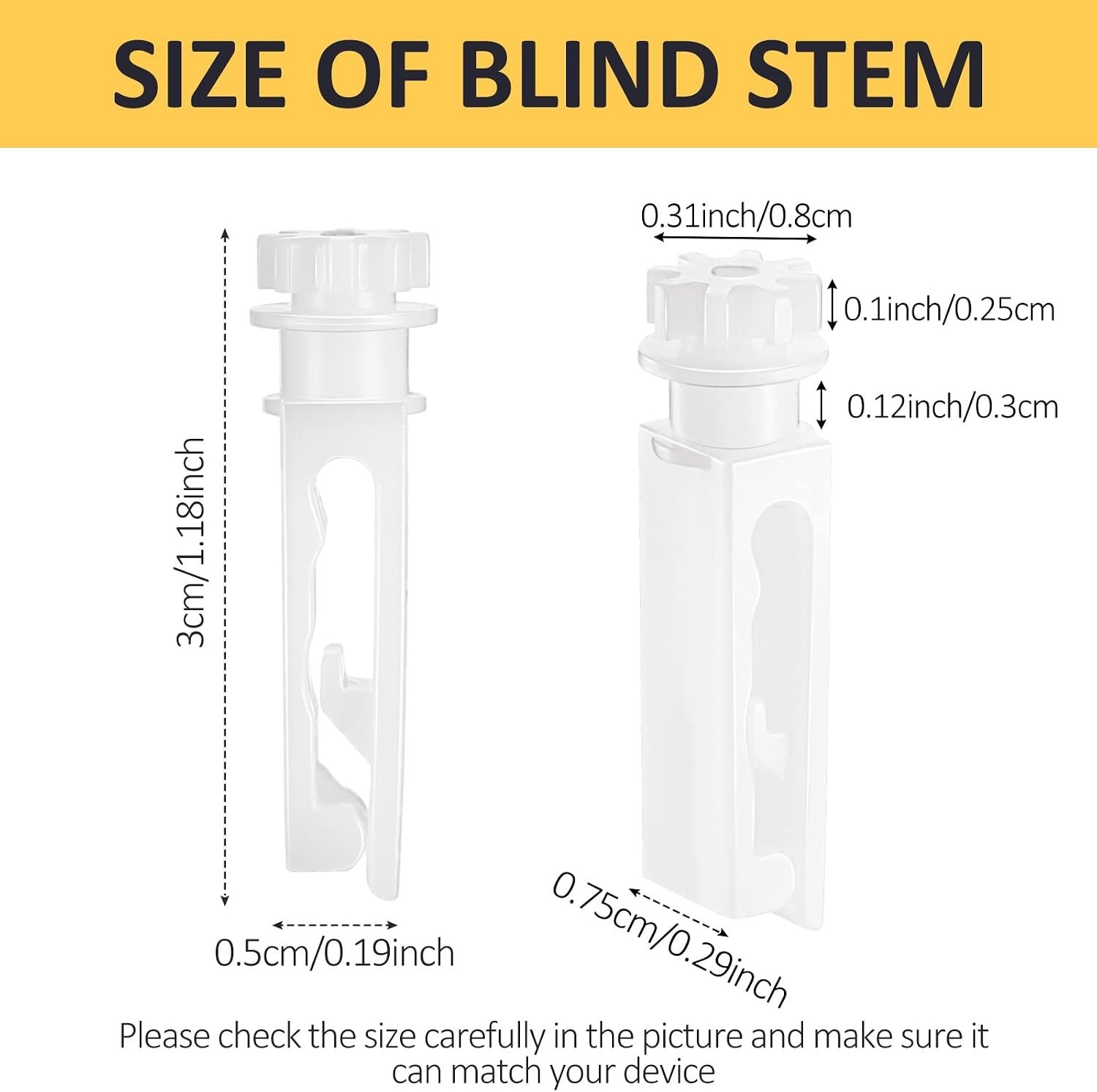 40-Count Water-Resistant Vertical Blind Stems – Simple & Efficient Installation