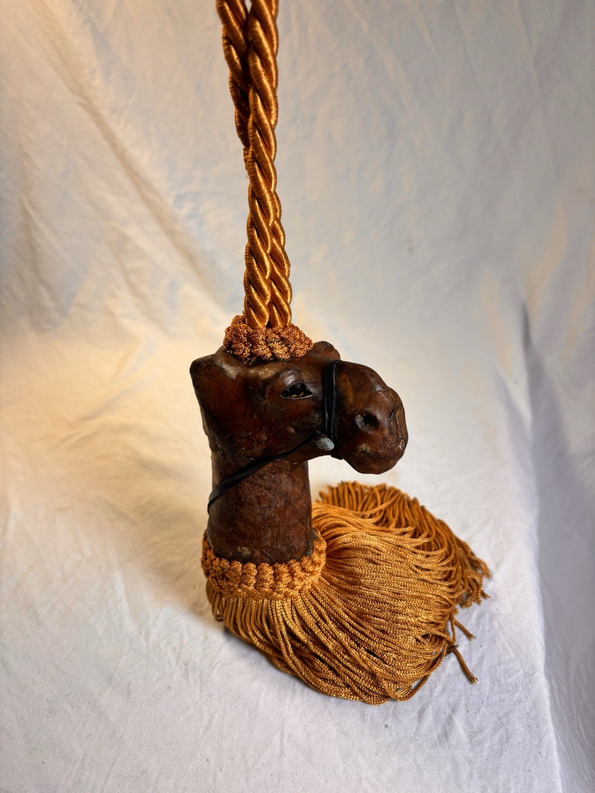 Leather Camel Head Curtain Tie Back/ Hanging Tassel