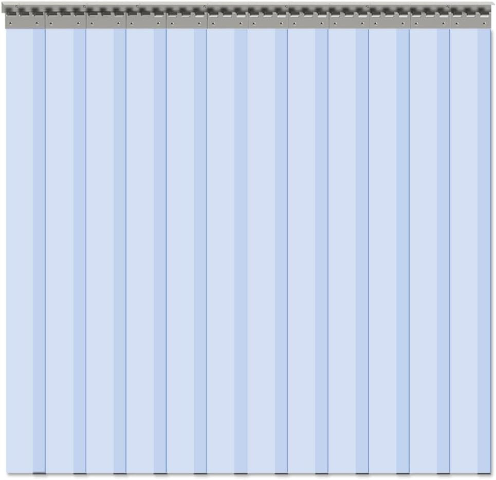 12PCS Clear PVC Strip Door Curtain 96″x72″ for 6’x8′ Doors, 56% Overlap