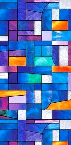 STAINED GLASS PROLINE WINDOW FILM ATTRACTIVE ABSTRACT DECORATIVE COLOR TINT FREE