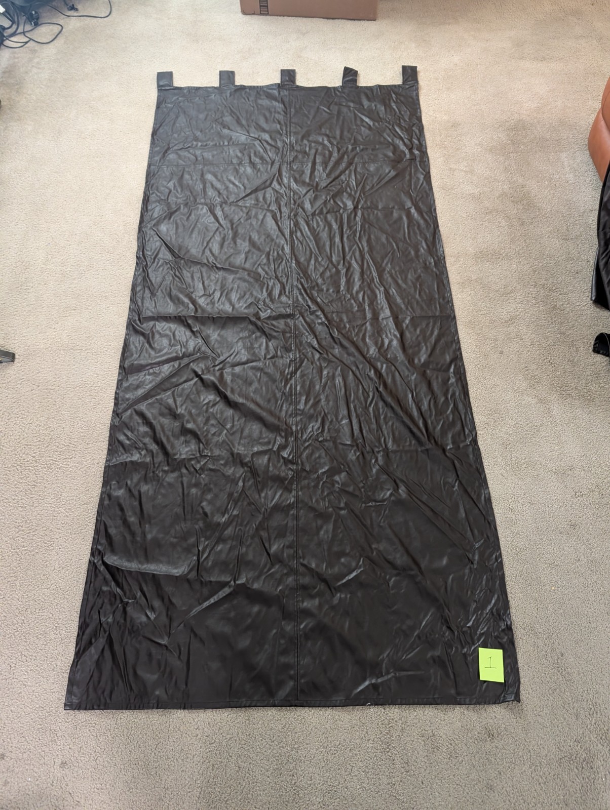 Croscill Home Tab Top Curtain Panel 40” X 95” Brown Cocoa Faux Leather FREE D SH