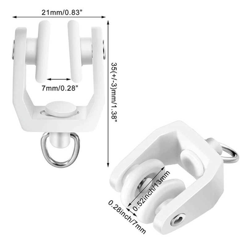 Curtain Track Rollers Plastic & Steel Hook for Easy & Quiet Sliding In Any Room