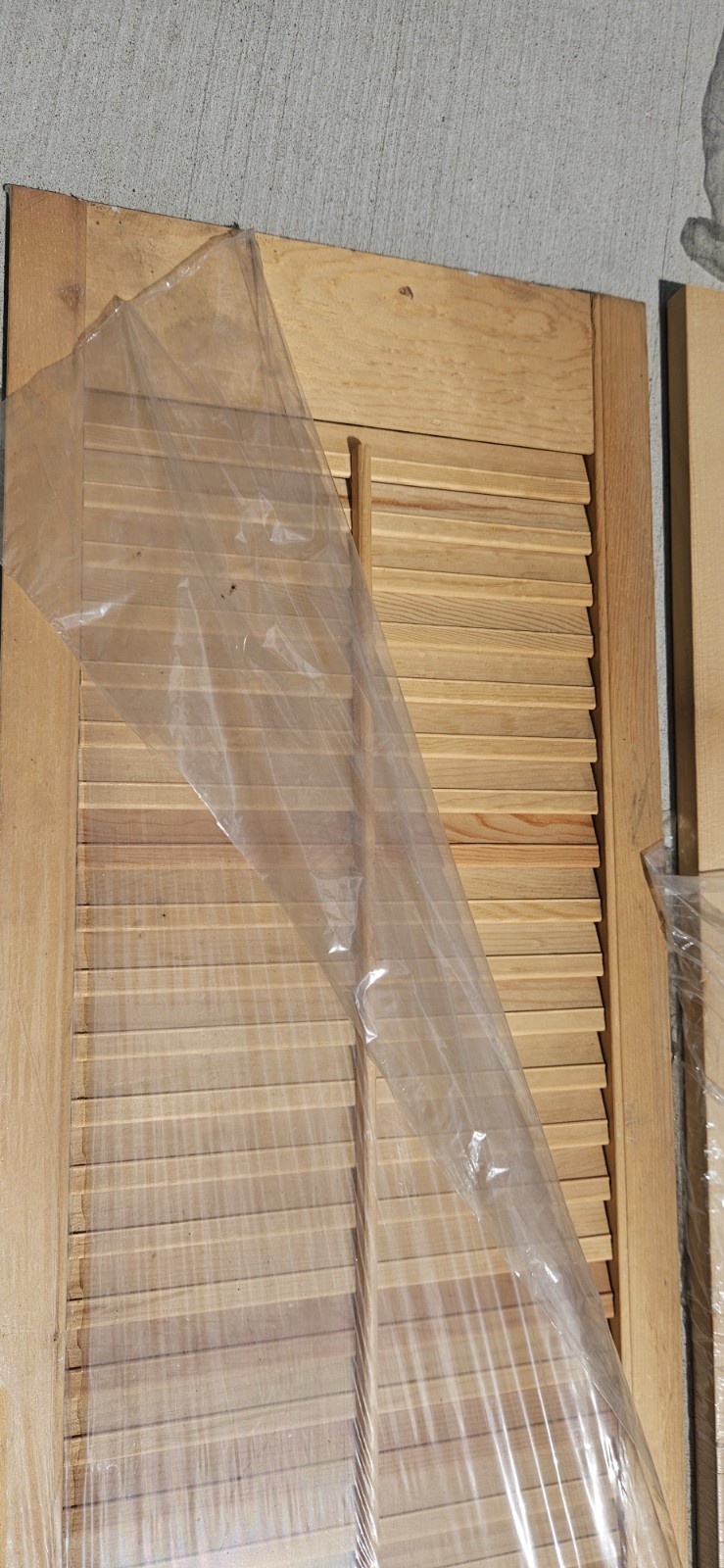 Set of 2 Vintage Wood Plantation Shutters Panels 36″ X 12″ Louver/Slats NOS