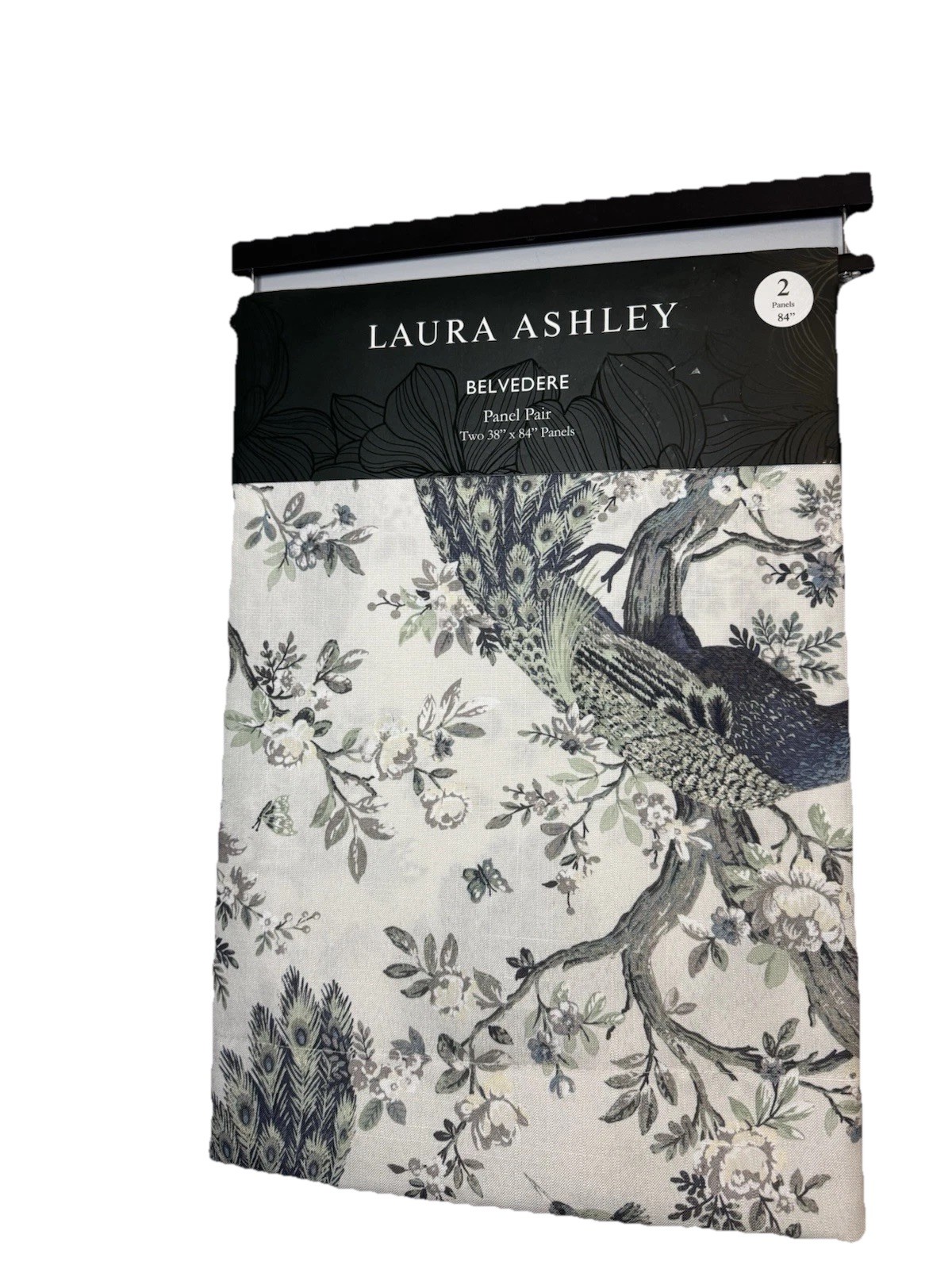 NWT Laura Ashley Belvedere Curtains 2 Panels 38” X 84” Peacocks Green Blue