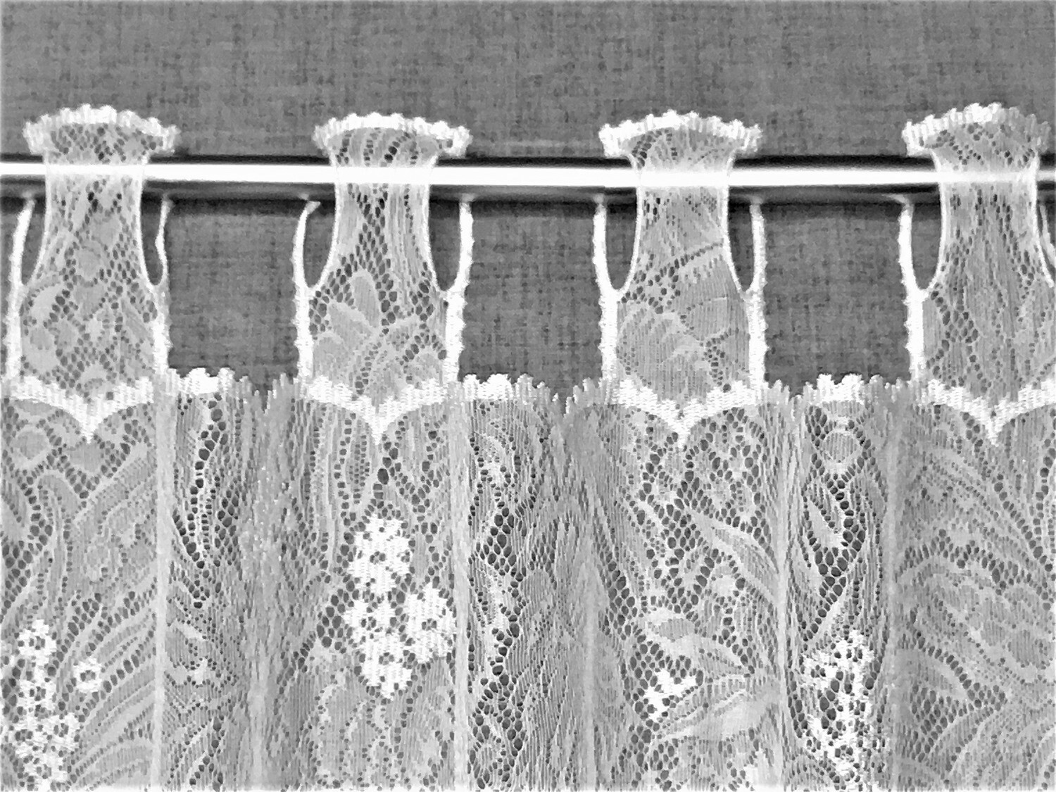 English Fern Tab Top Lace Window Panel White 60″ X 84″ Bedroom Livingroom