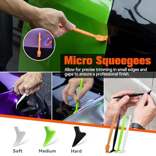 Car Wrap Tool Kit Vehicle Vinyl Wrap Kits Include Felt Squeegee 21-in-1 Set