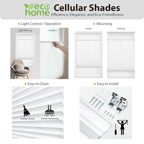 Cordless 1″ Light Filtering Top Down Bottom Up 62.5″W x 64″H Gray Cloud