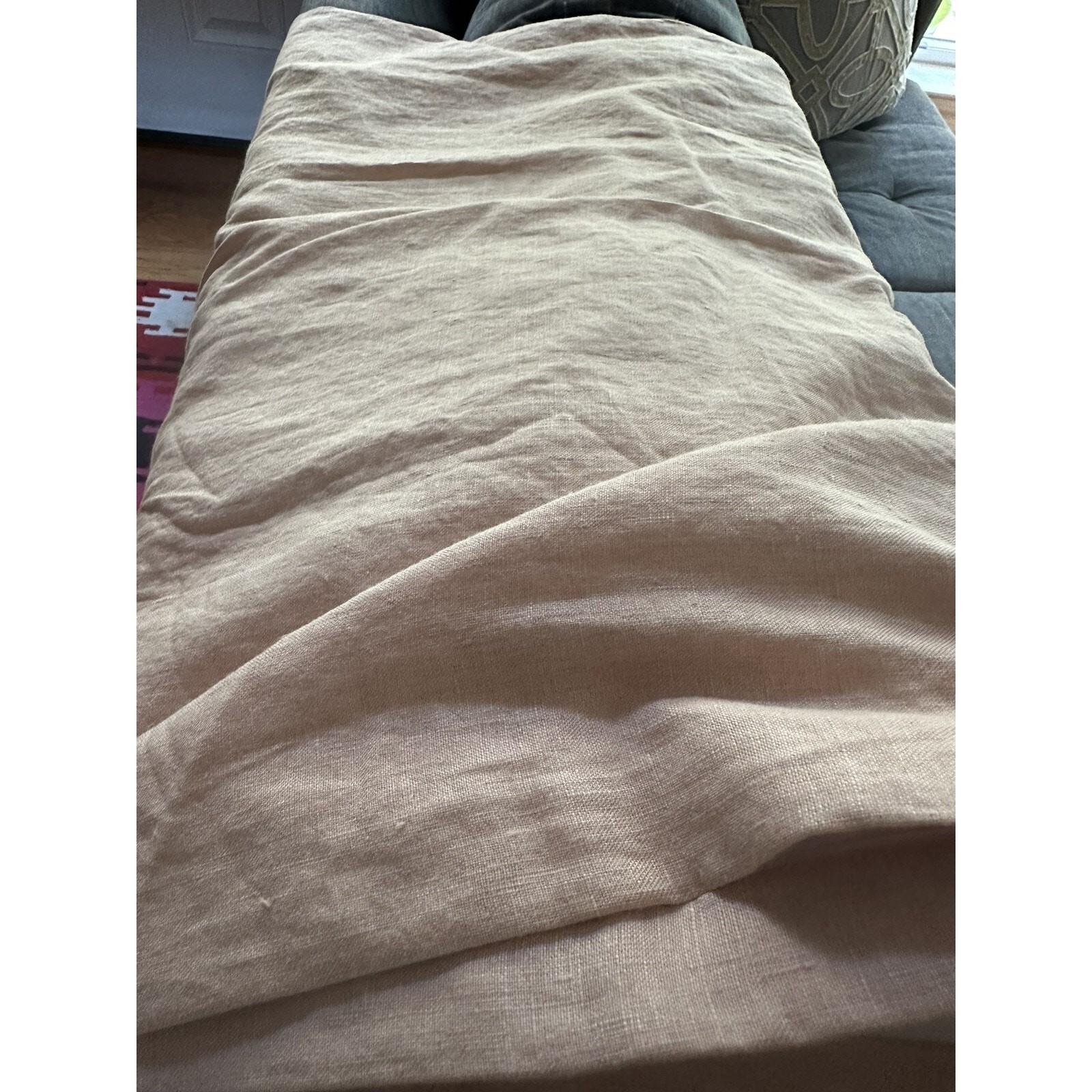 Pottery Barn Belgian Flax Linen 1 Single Drape Soft Lined 50×96” One Peach Blush