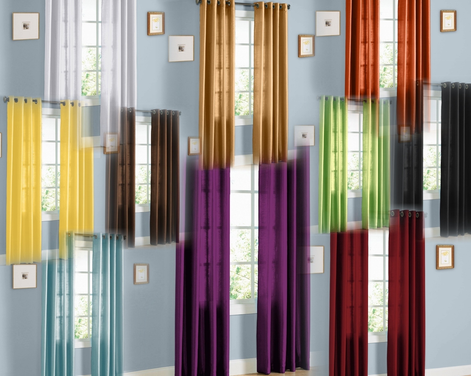 1PC GROMMET PANEL UNLINED SEMI SHEER WINDOW CURTAIN MIRA 55″ X 63″ 84″ 95″ 108″