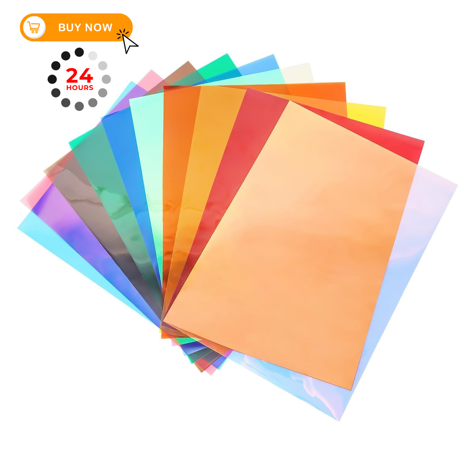 10Colors Bundle Pack Colorful Transparent 11.7Inch x 8.2Inch, 10colors
