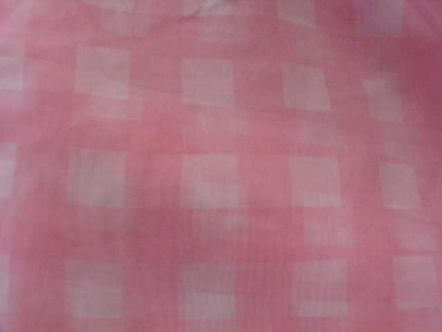 Curtains Set Pink and White Sheer Large Gingham Checked Print Valance & Curtains