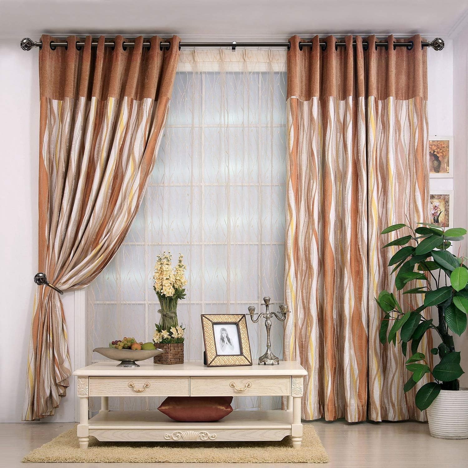 Elegant Antique Bronze Decorative Curtain Holdbacks – 2 Pack with Netted Texture
