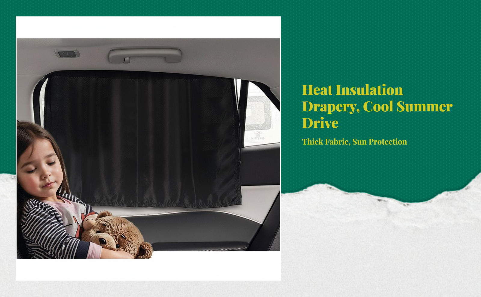 Car Window Shade, Opaque Privacy Screen, Suction holder Installation, Sun