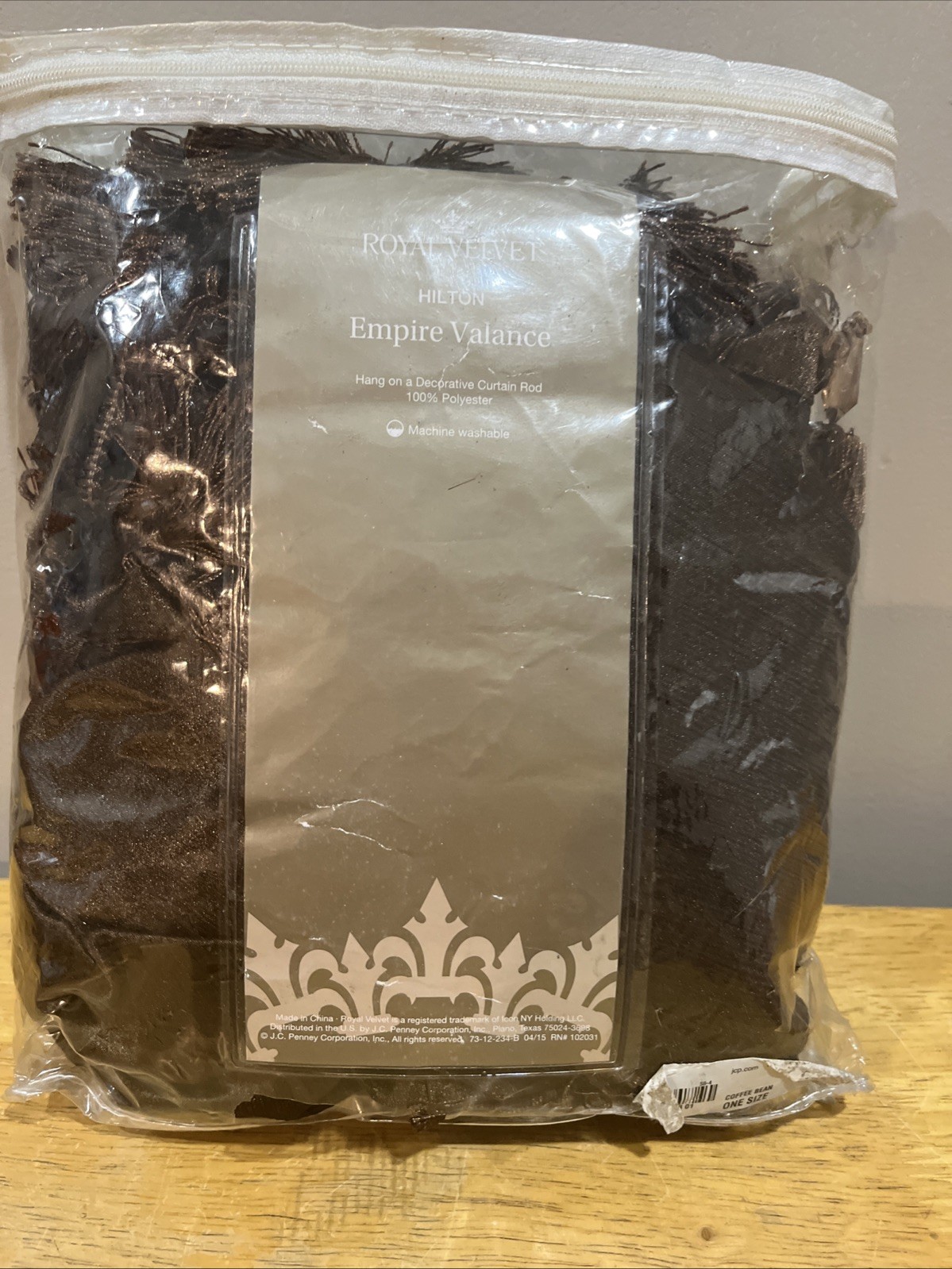 Royal Velvet Empire Valance Hilton Brown 72×18″ Fringe Coffee Bean