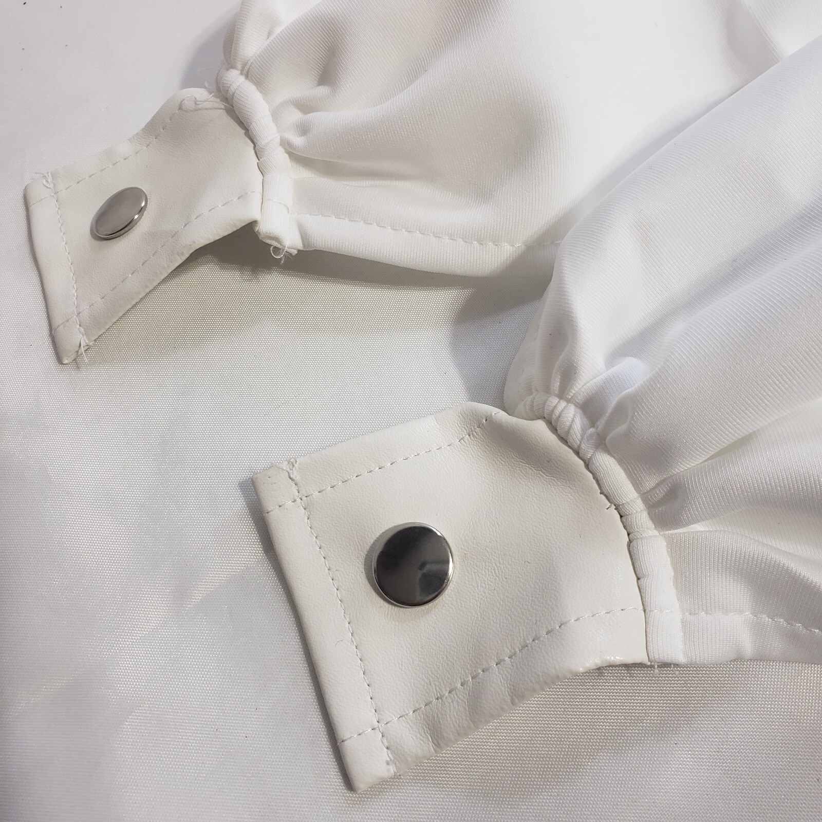 Curtain Tiebacks Ivory off white snap button set of 2