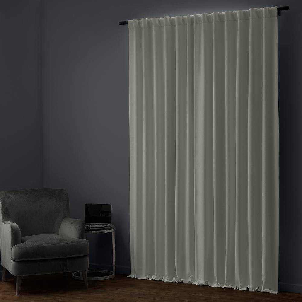 Signature off White Faux Linen Solid Curtain 50 In. W X 96 In. L – Rod Pocket Bl