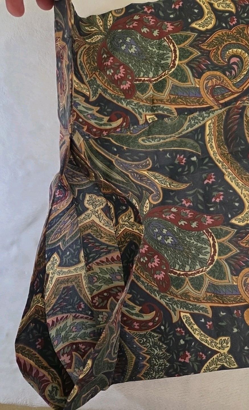 2 Vtg 90s Croscill Valances Jacobean Paisley Rod Pocket Jewel Tones 17.5×88