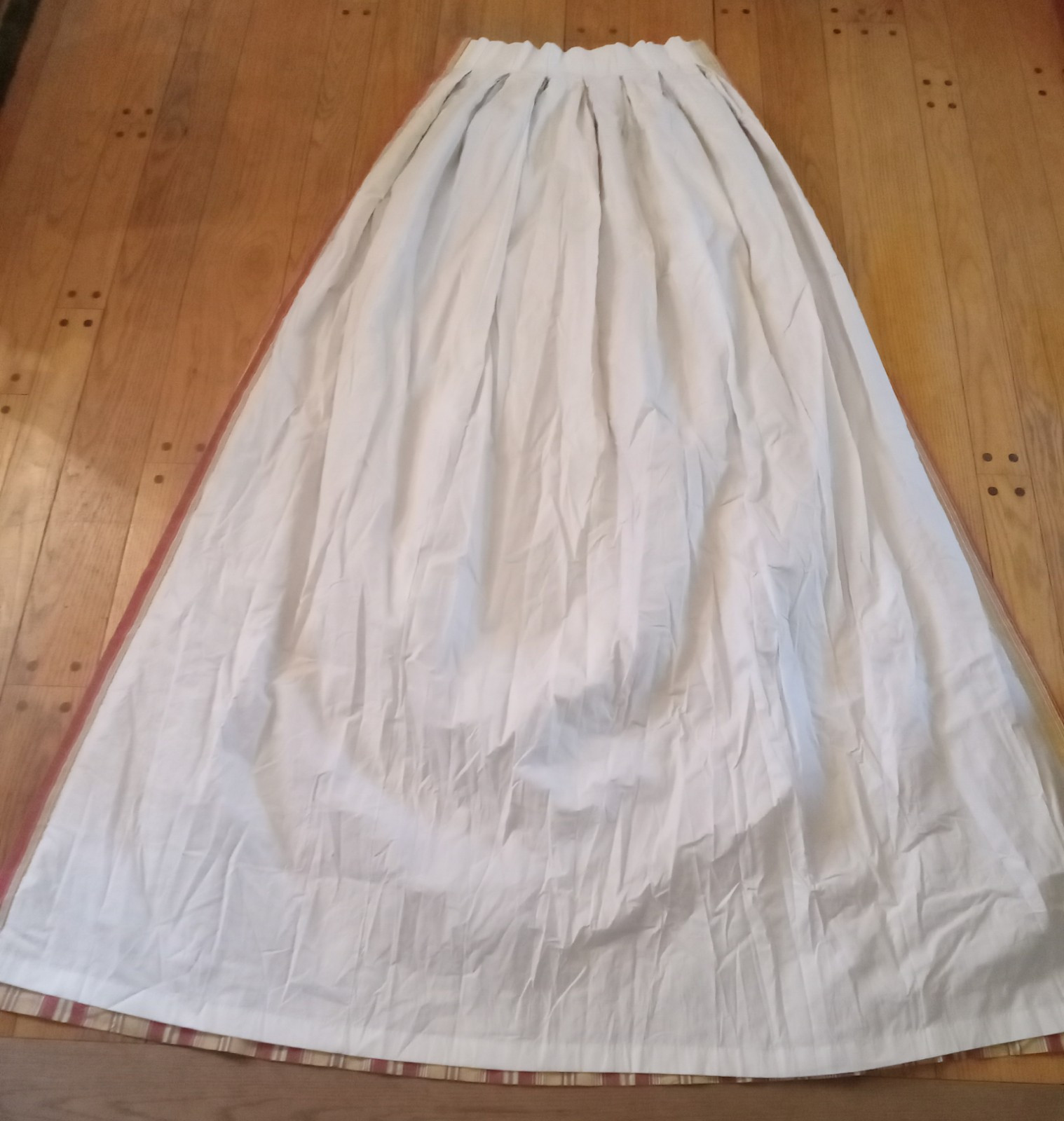 Custom Made Pinch Pleat Striped Silk? Taffeta Lined 25″x87″ Single Curtain Panel