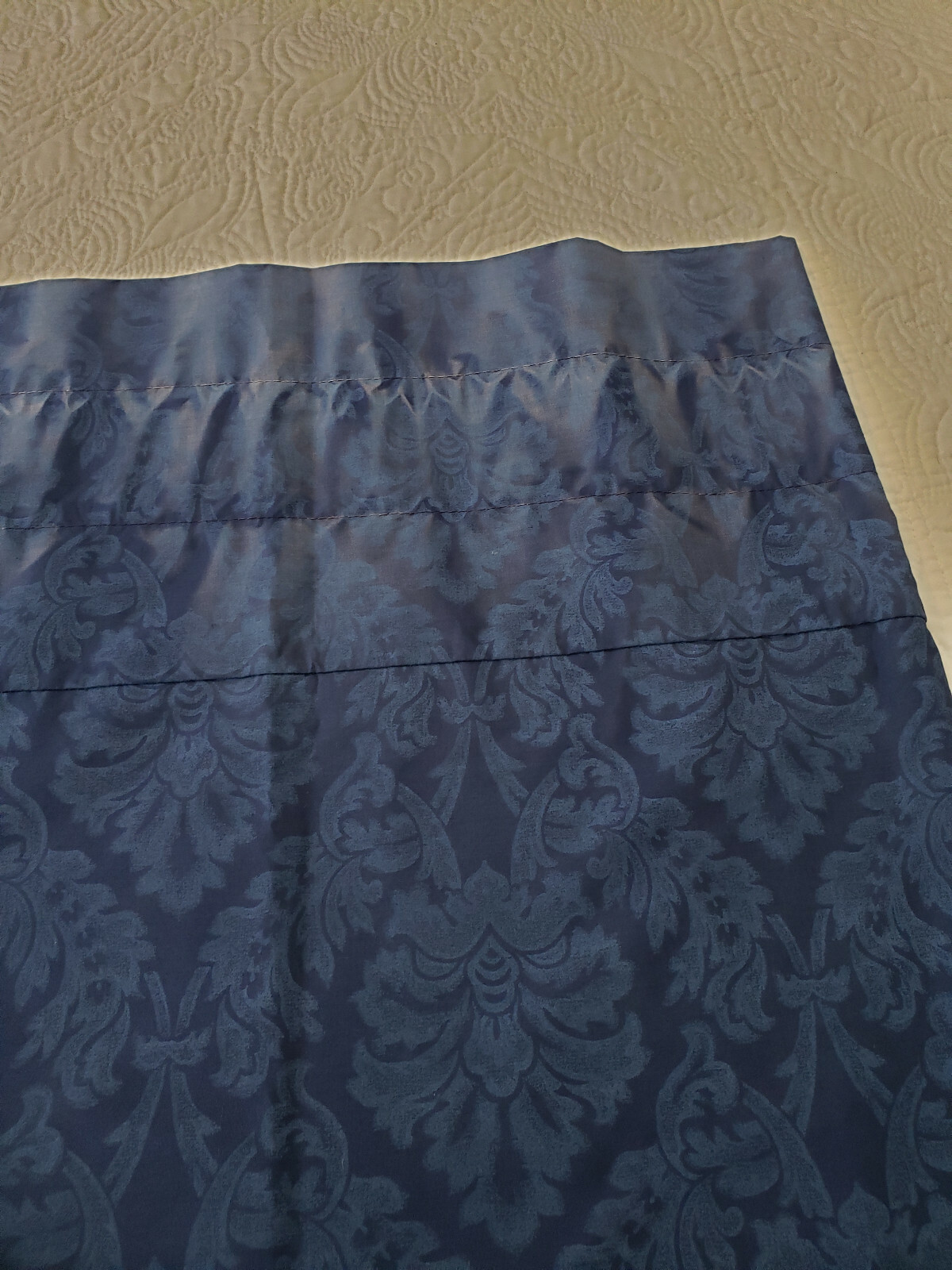 Vintage Cannon Balloon Valance Scroll Blue 84 X 17.5 in Approx Made In USA