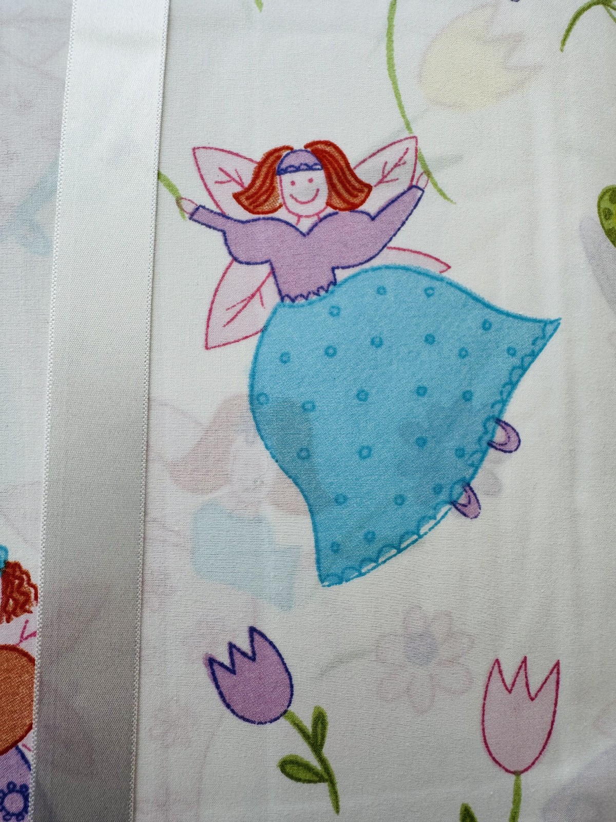 happy FAIRIES CURTAINS window 2 panels ~ cotton ~ 54″ x 84″ ~ NEW