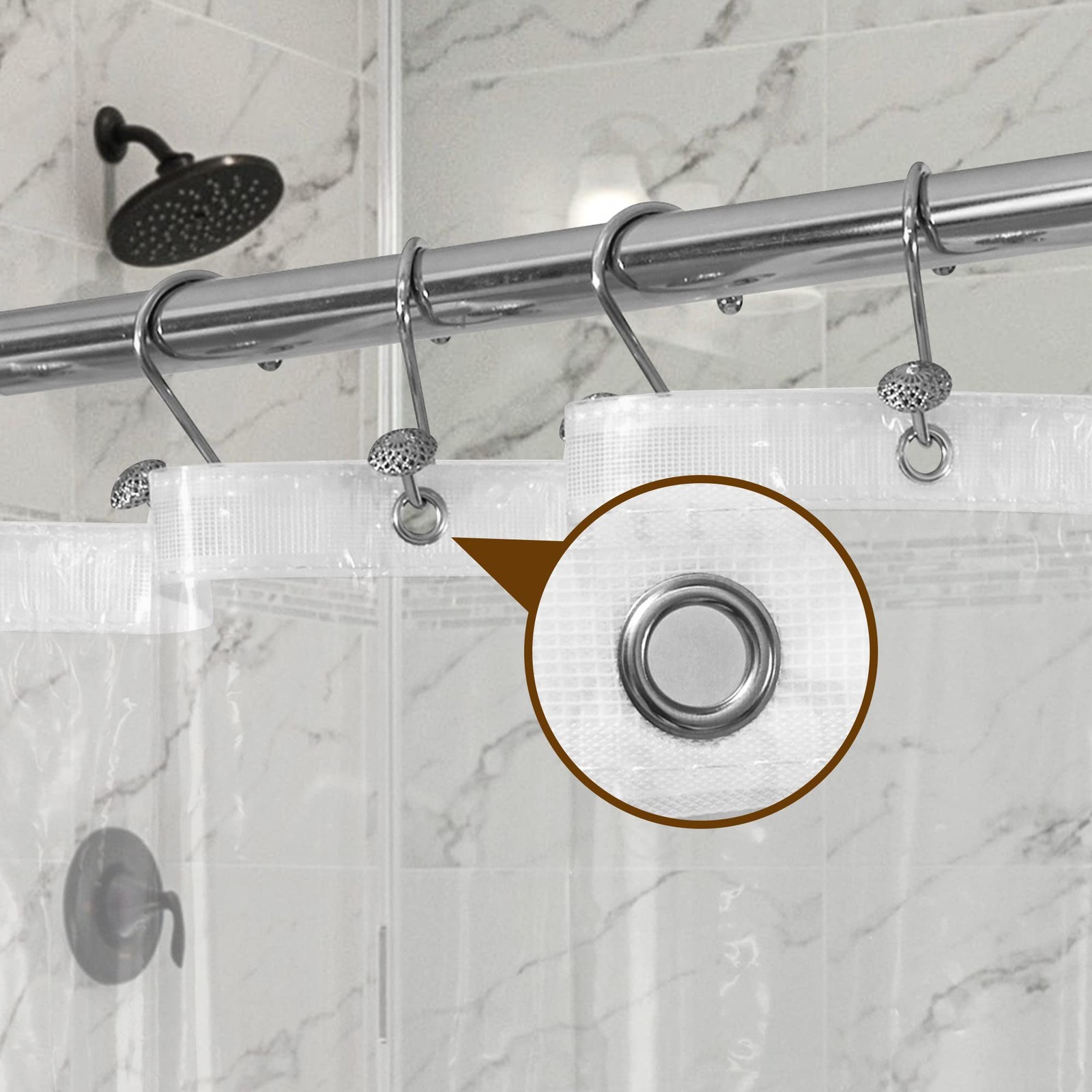 Barossa Design Plastic Shower Liner Clear 72″W x 72″L (Pack of 1), 1a.