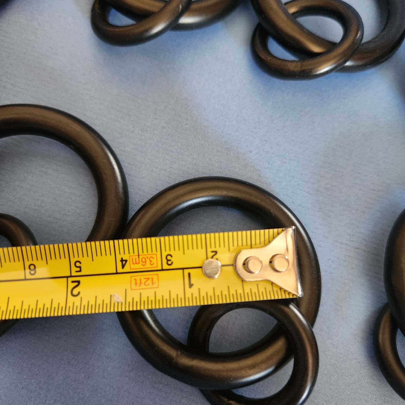 S/10 Pottery Barn Double Round Ring SMALL .75″ Drape Curtain ANTIQUE BRONZE