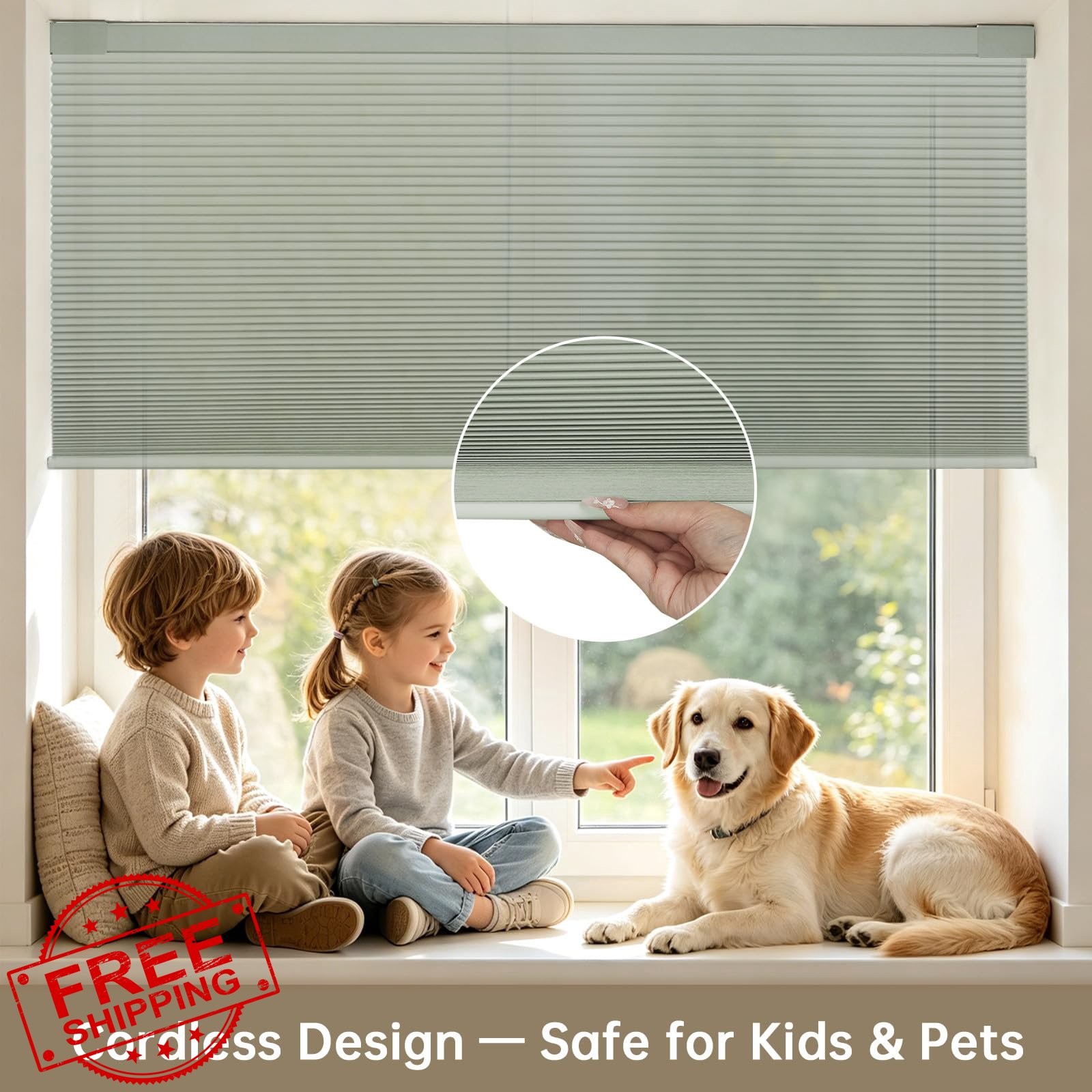 Changshade Cellular Shade Grey 42″x64″