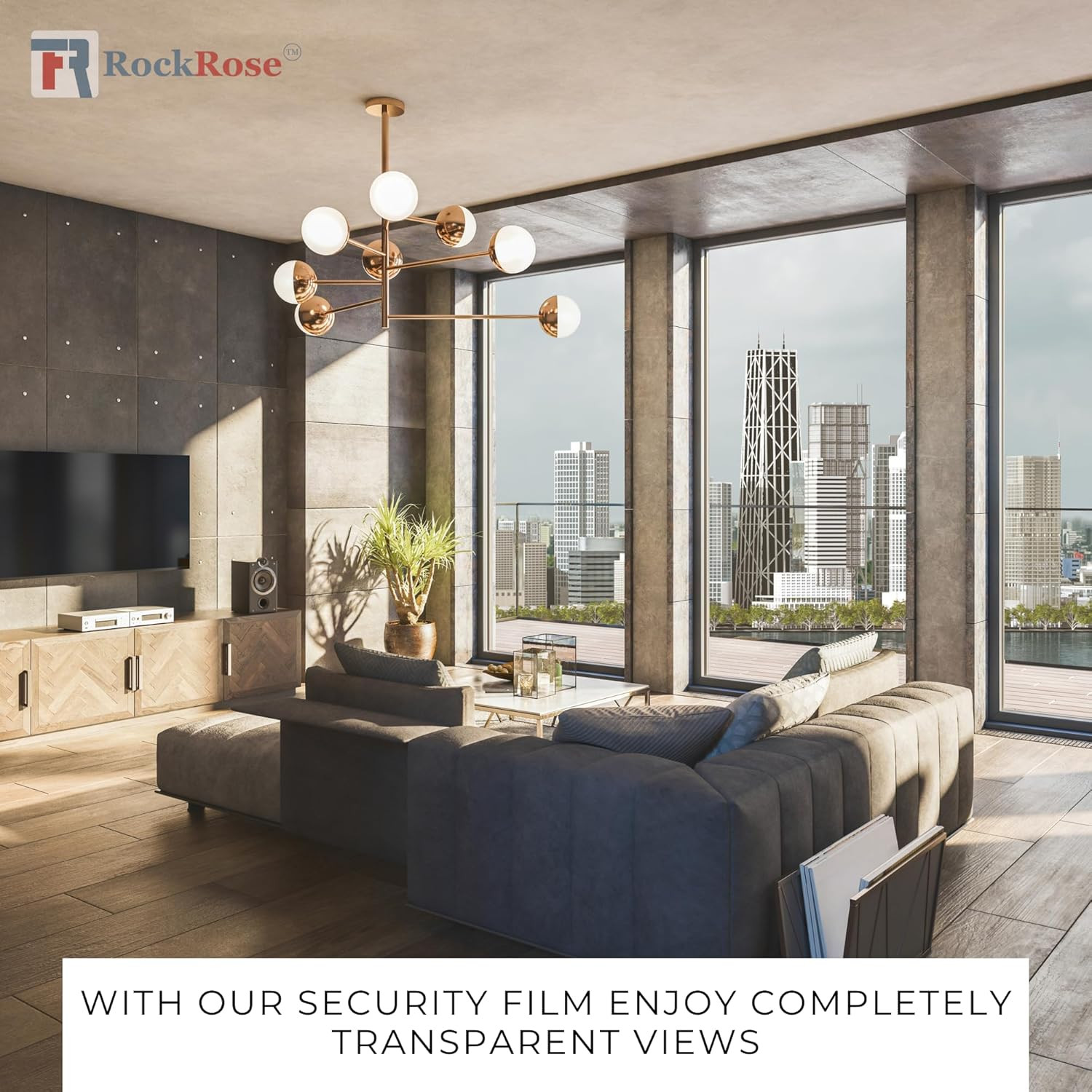 UV 99% Shatterproof Clear Window Film for Home & Office 60″x100