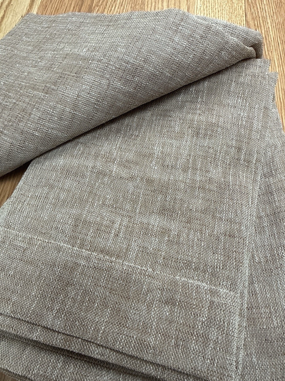 Melodieux Linen Look Curtains Set 2 Beige 42×95 Farmhouse