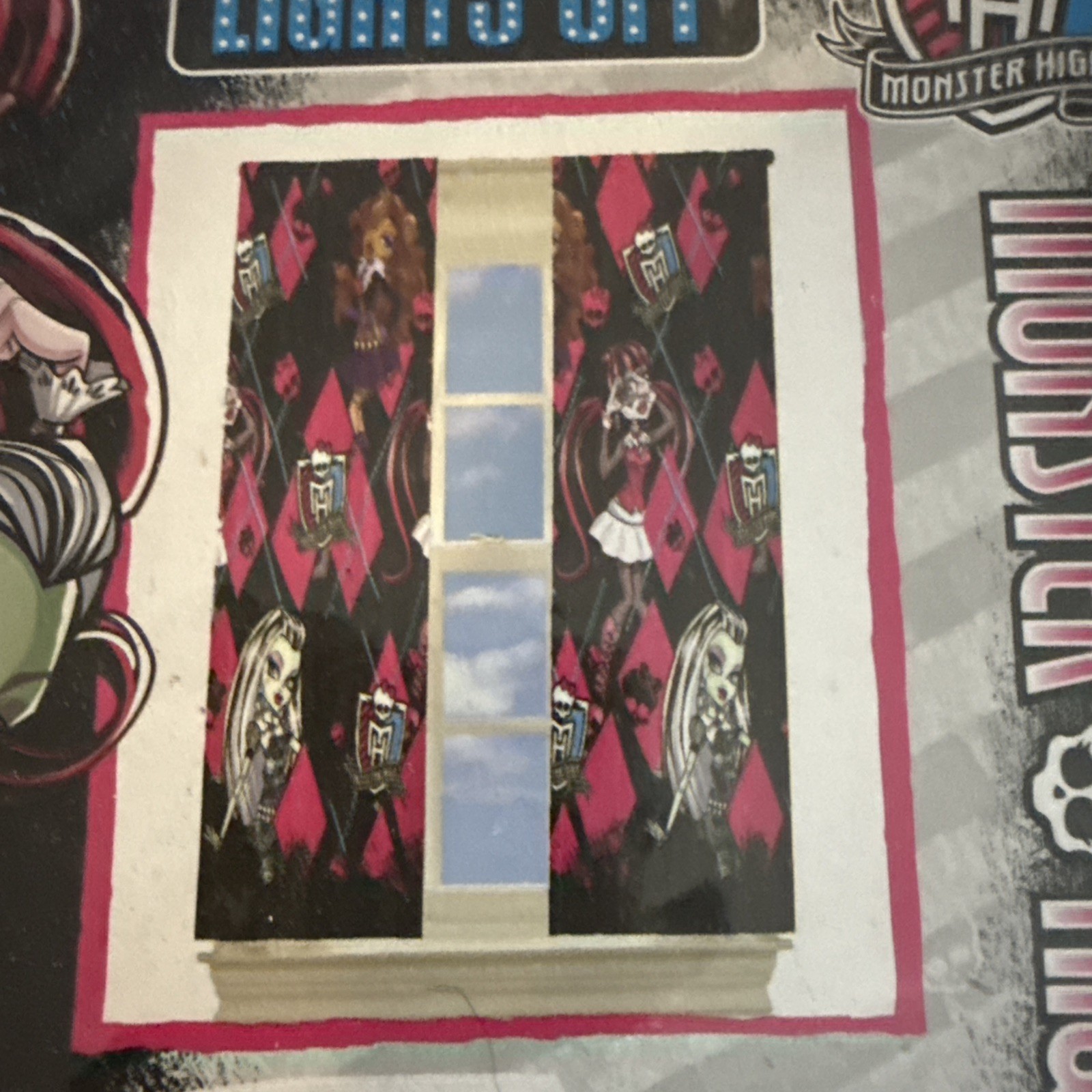Monster High branded Room Darkening Drapery Panel Frankie Stein – NEW Item