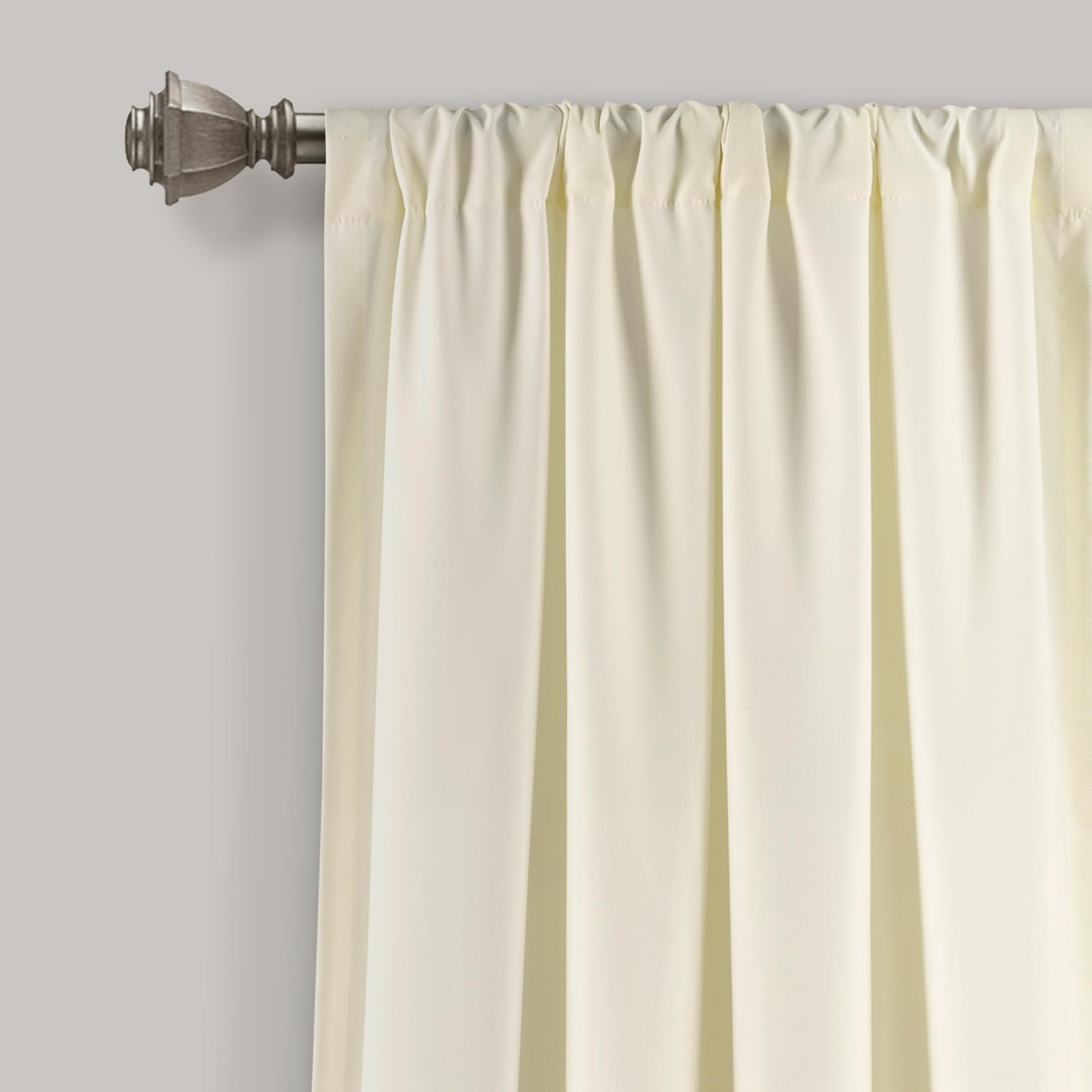 Allison Ruffle Light Filtering Window Curtain Panels Pair 40″ W x 63″ L Ivory…