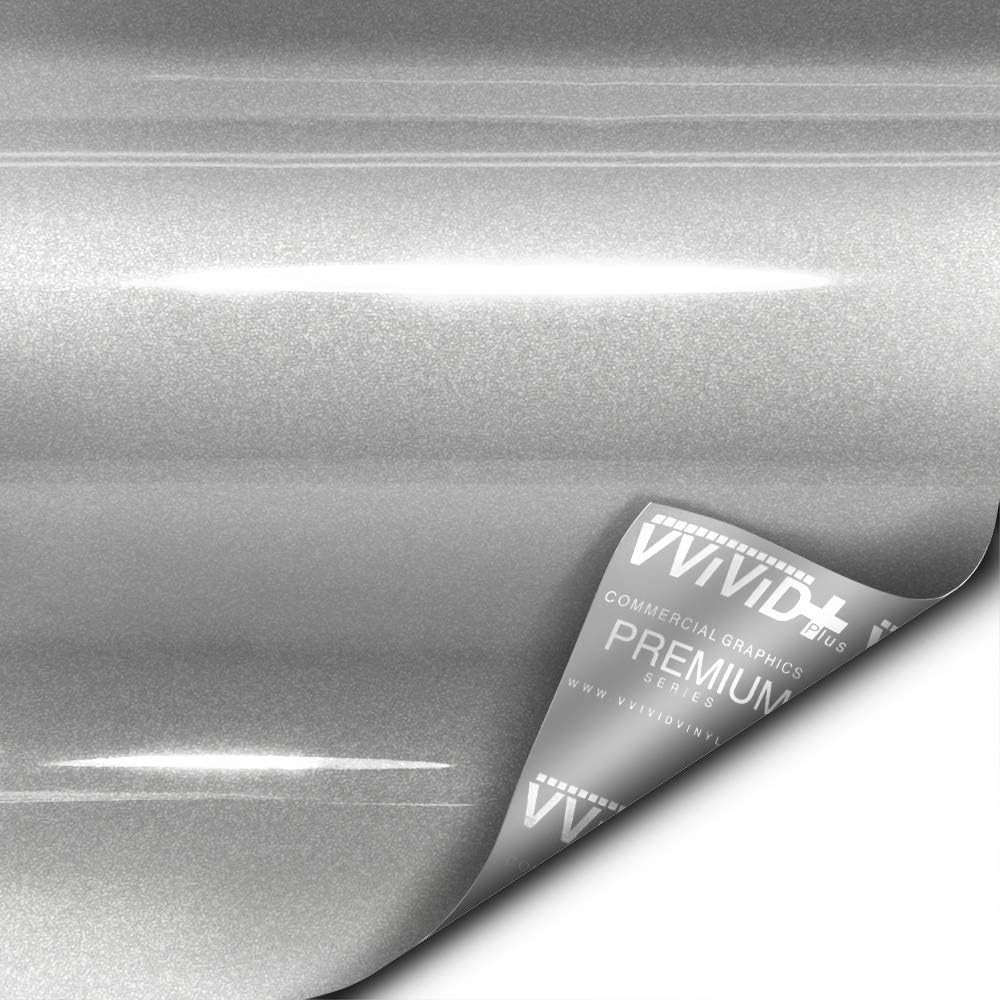 VViViD+ Ultra Gloss Silver Metallic Vinyl Car Wrap Premium Paint Replacement Fil