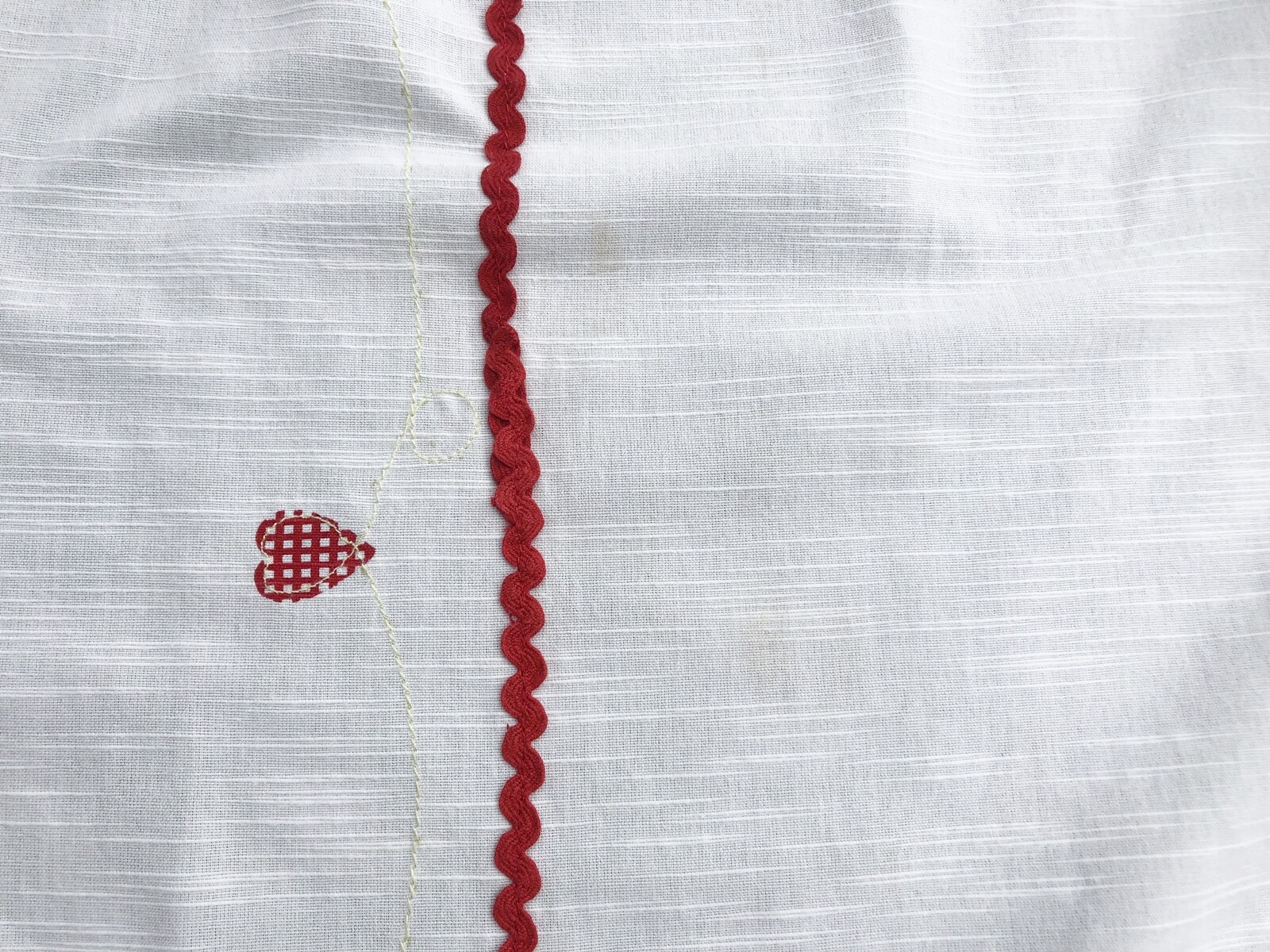 Single IKEA FABLER BARD Curtain Panel Ric Rac Hearts Flowers Gingham 46″ x 89″