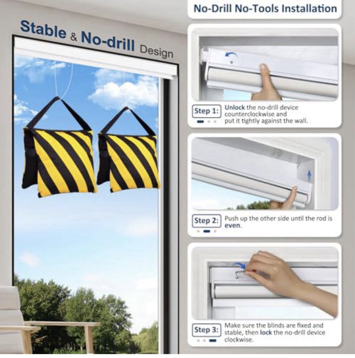MANSIX MOTORIZED BLACKOUT ROLLER BLINDS NO DRILL 34.5X72 WHITE SMART SHADE NEW