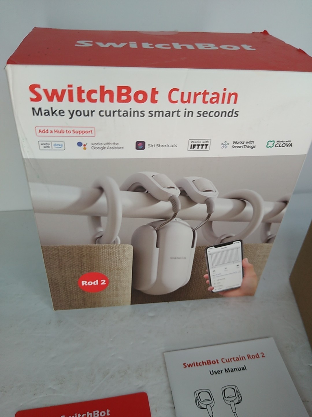 OPEN BOX Switchbot White Smart Curtain Rod 2 ELECTRIC BLUETOOTH COMMAND