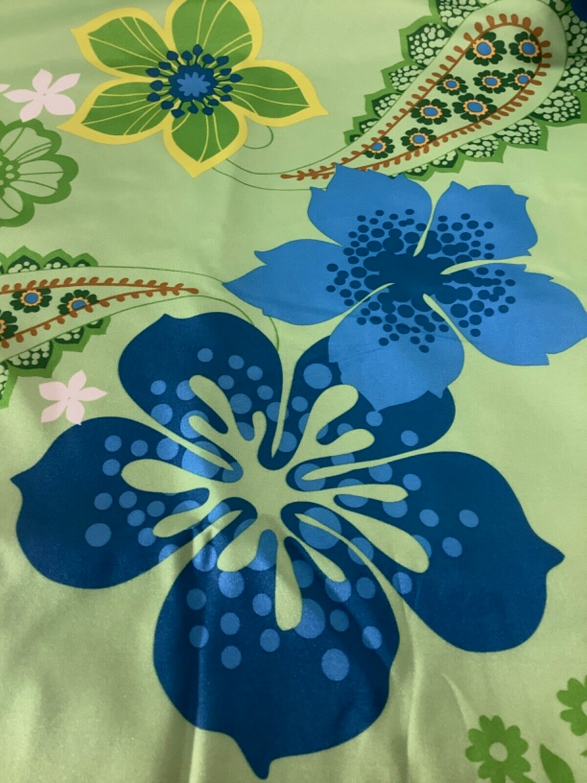 Pier 1 Imports Tara Bloom Lined Window Curtain Panel (2) 54″ x 84″ Lime Paisley