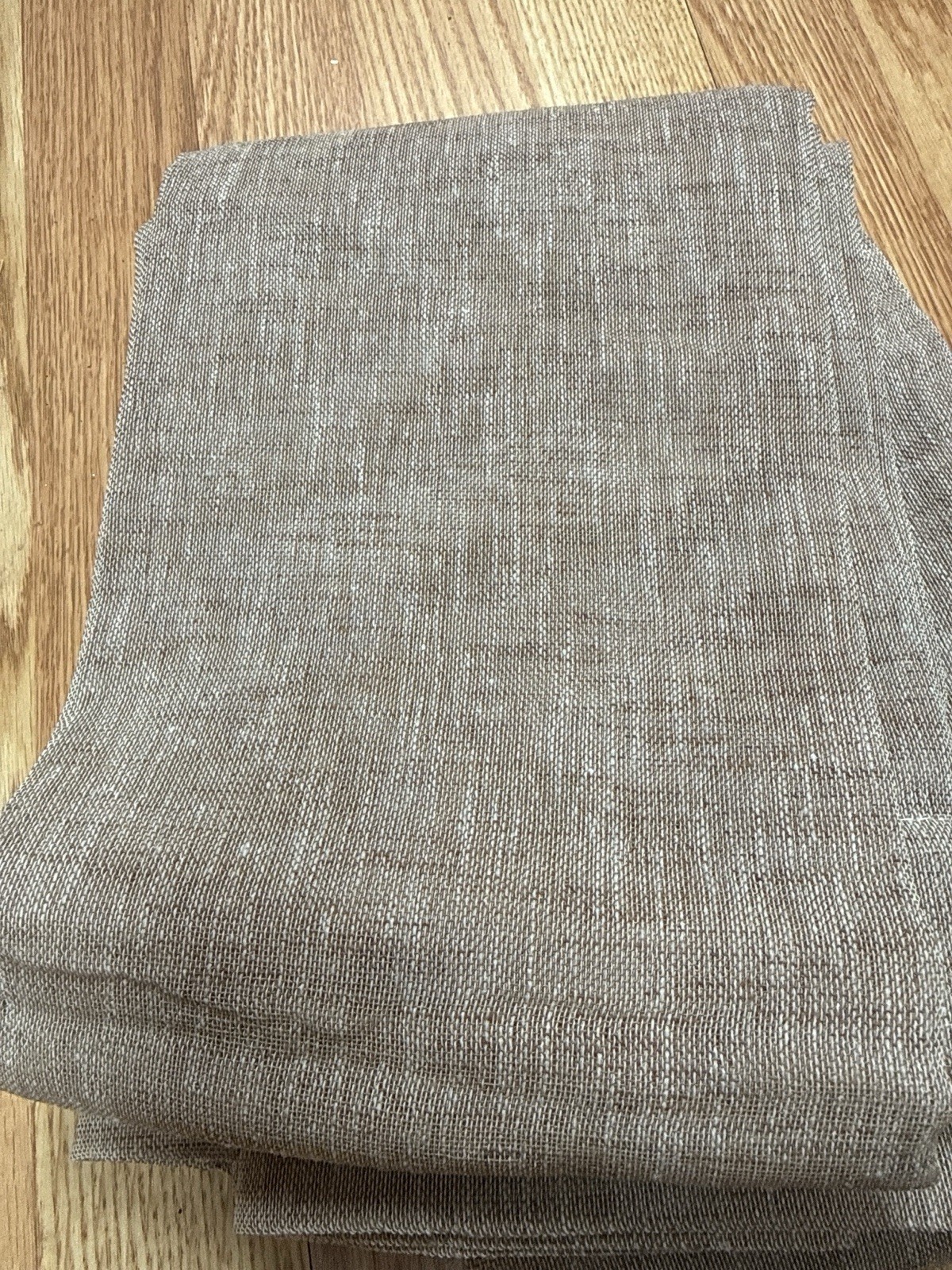 Melodieux Linen Look Curtains Set 2 Beige 42×95 Farmhouse