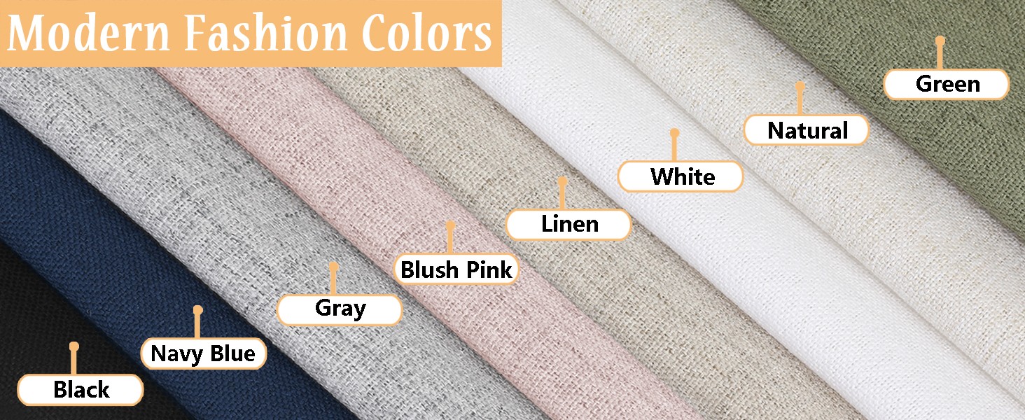 Linen Cafe Curtains 36 Inch Length 2 Panels Set, Light Filtering Textured Short