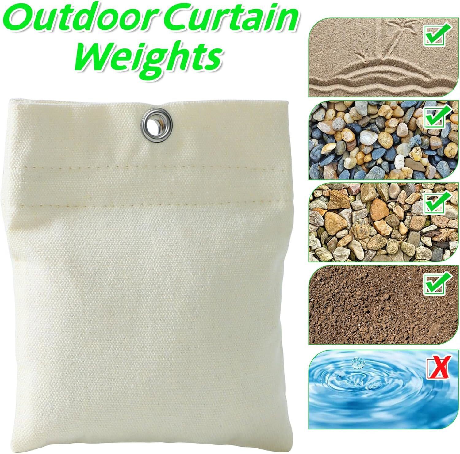 8Pack Outdoor Curtain Weights Curtain Sandbag Weighted Bags Patio Curtain Weight