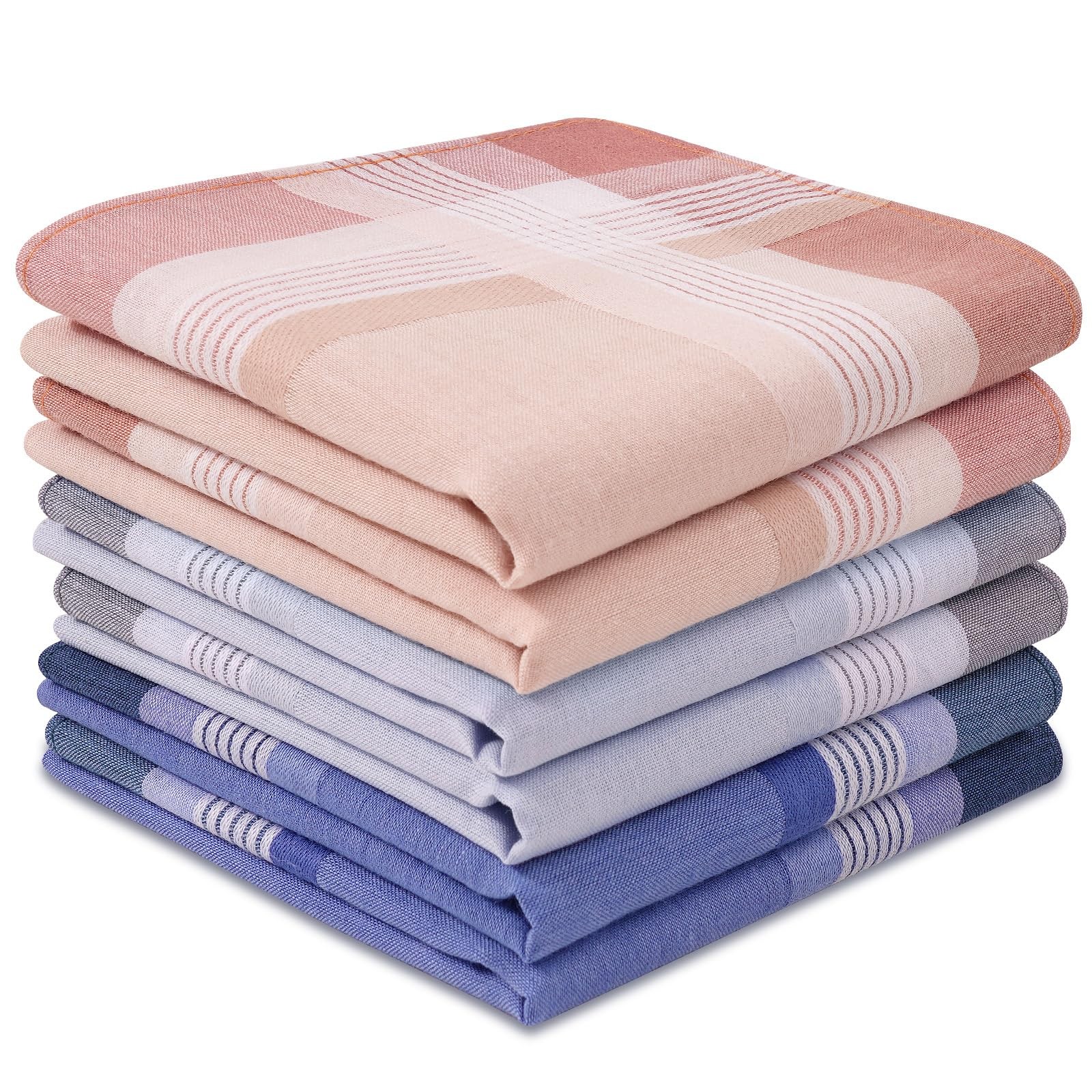 Zenssia Men’s Soft Cotton Handkerchiefs Assorted Color One Size, Pattern 6
