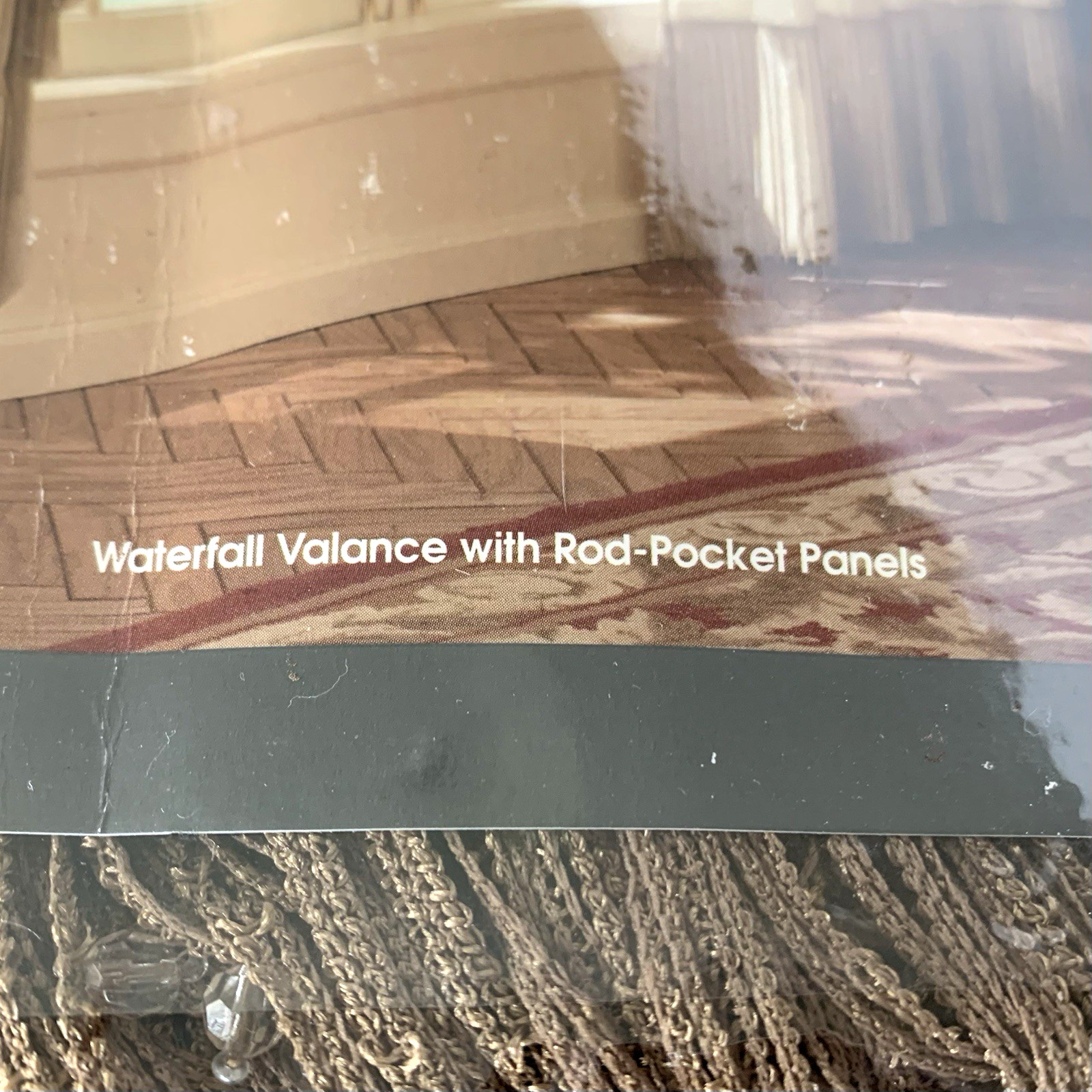 NOS JCPenney Home Collection Diva Waterfall Valance 52”x 30” Panel Antique Gold