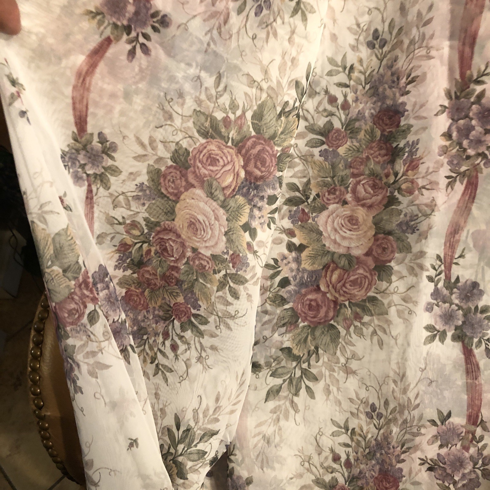 Glynda Turley Rose Rhapsody Semi Sheer Window Panel Pair 54×84